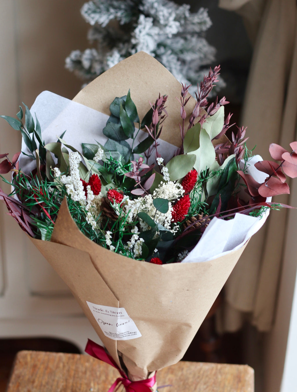 Celyn Dried Flower Christmas Bouquet