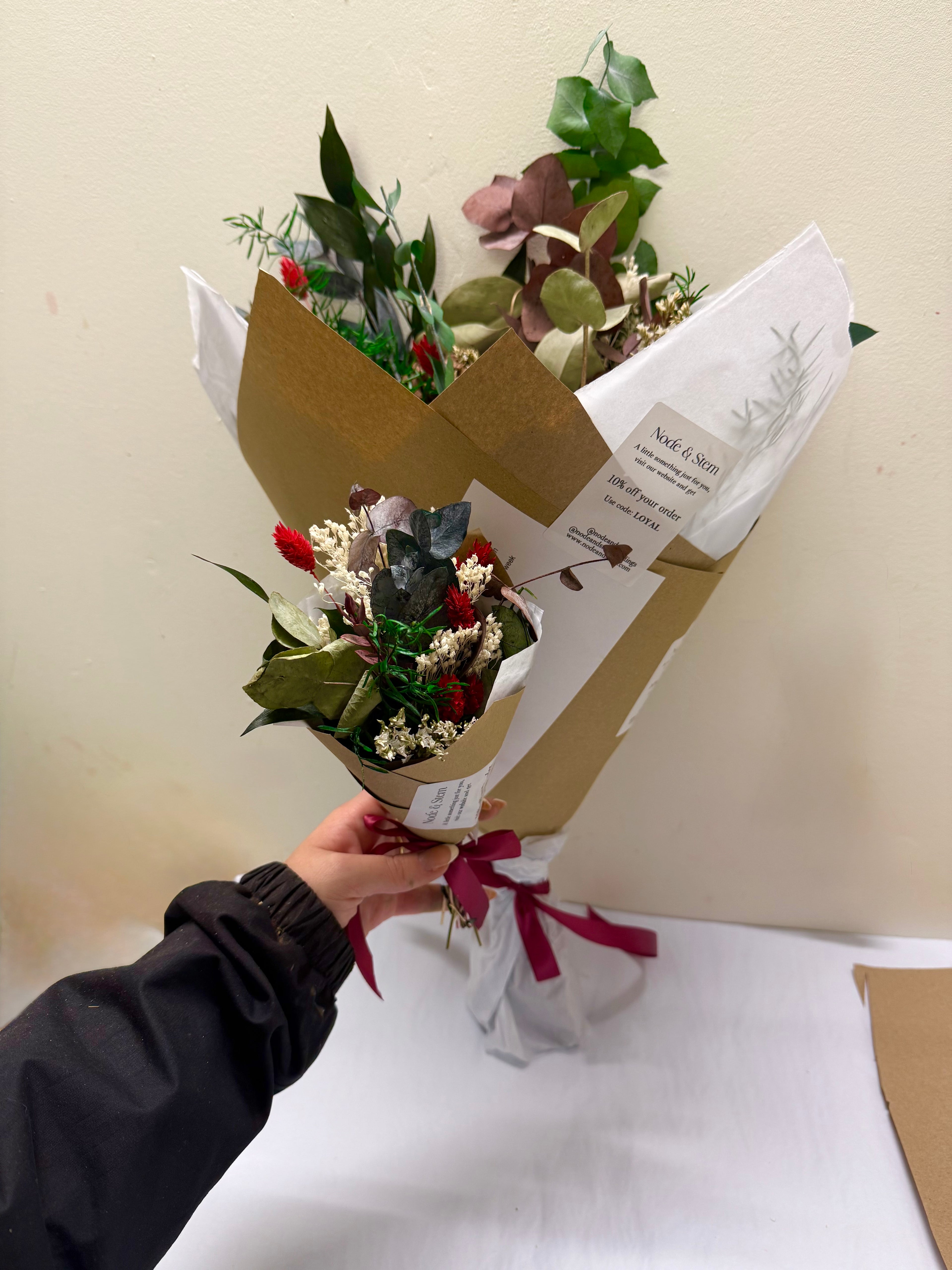 Celyn Dried Flower Christmas Bouquet