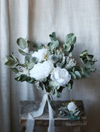 Thistle, White Peony & Green Bridal Bouquet