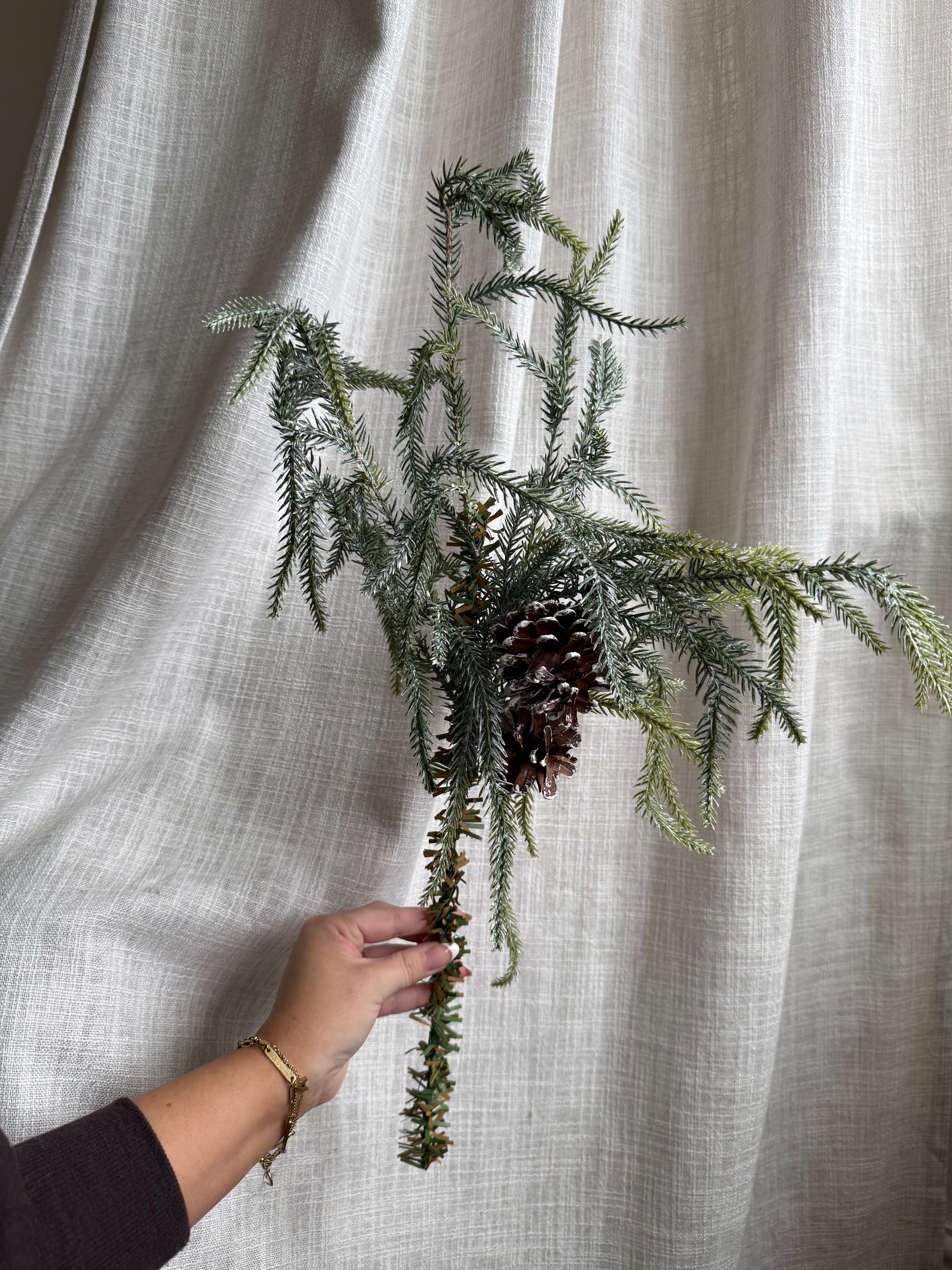 Artificial Snow-Frosted Pine Stem