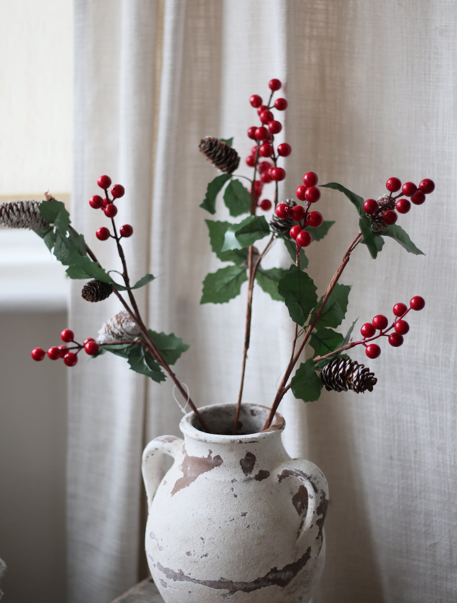 Red Berry & Pine Cone stem