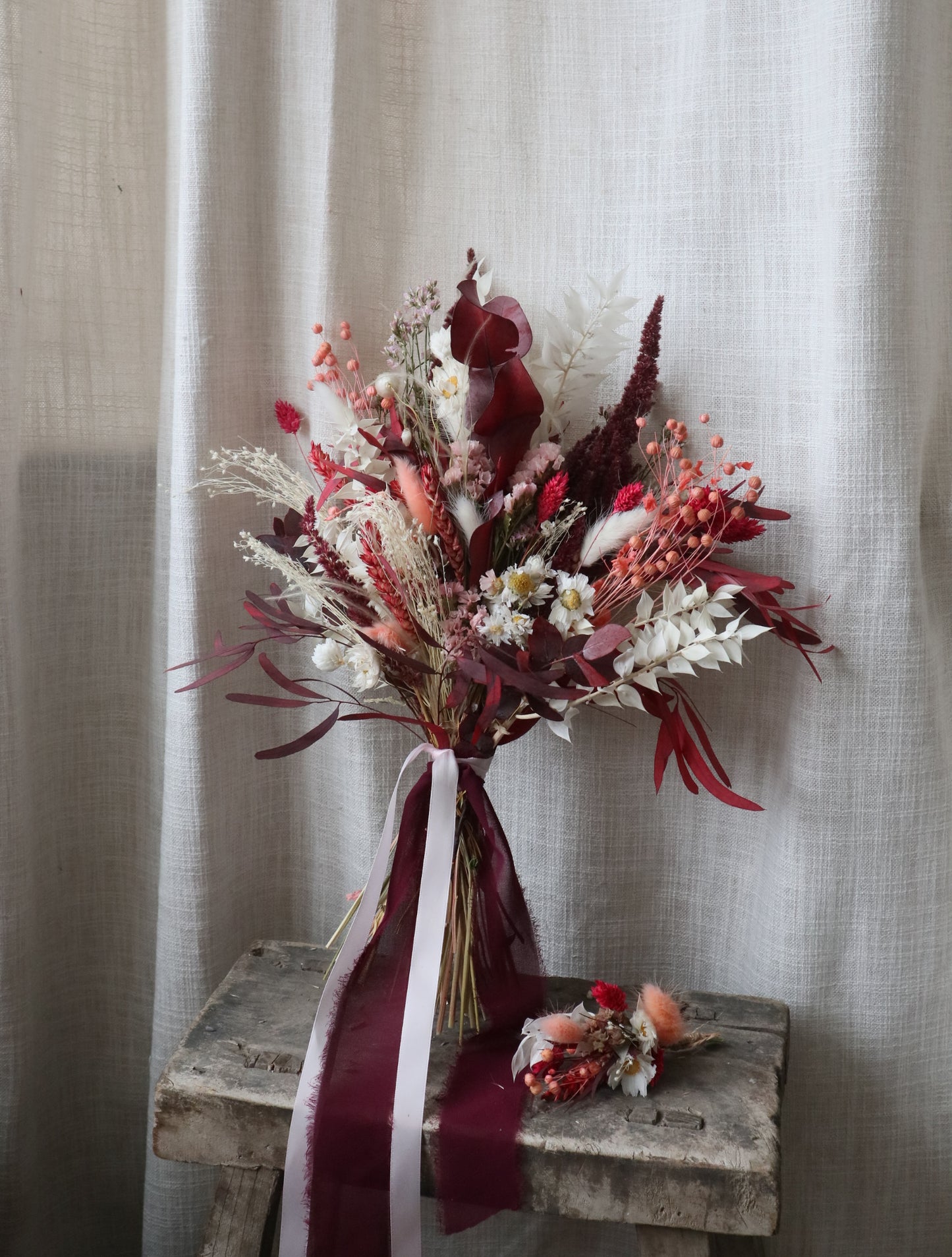 Magenta | Pink, Peach & Burgundy Dried Flower Bouquet