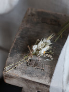 Ottilie White Dried Flower Bridal Bouquet