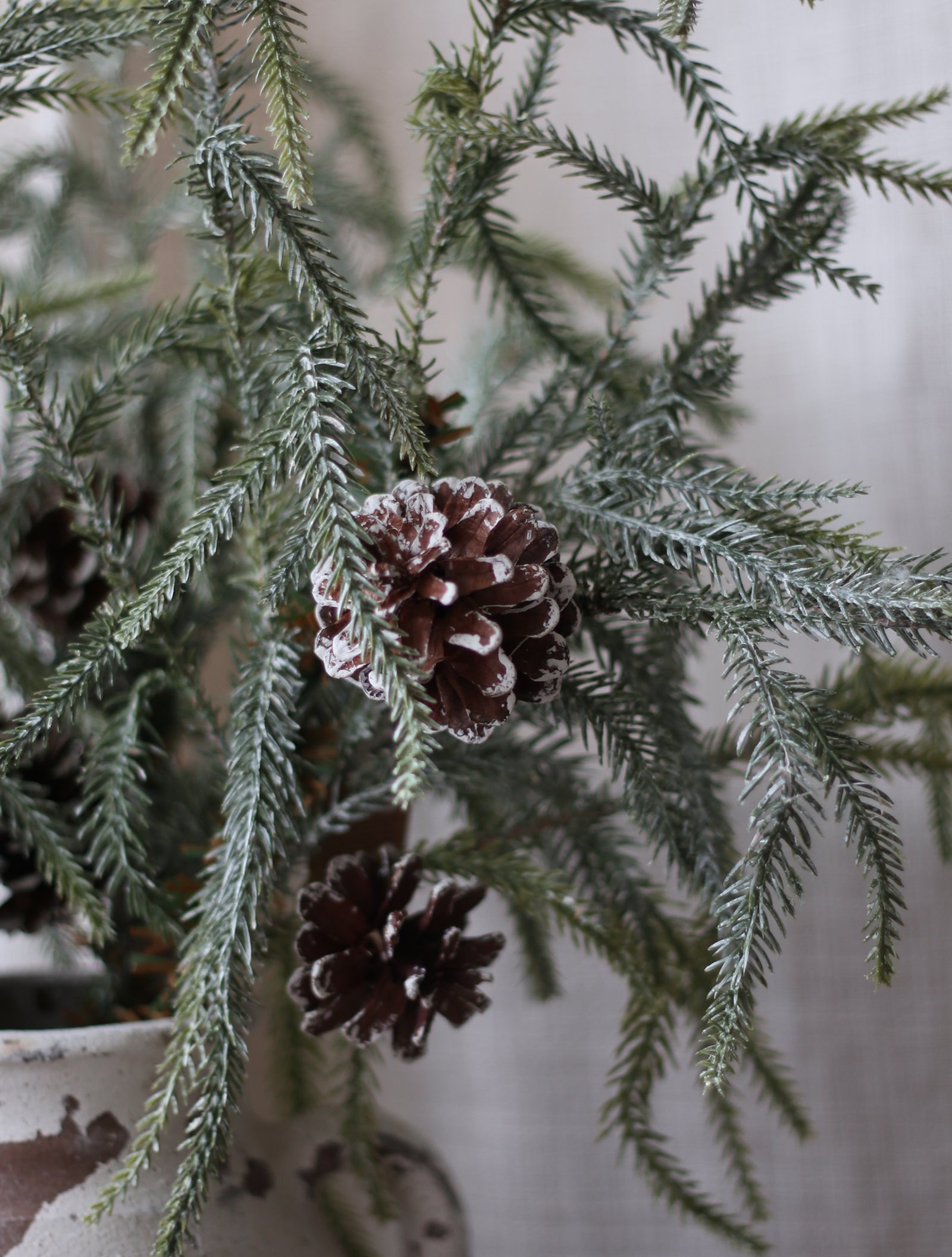 Artificial Snow-Frosted Pine Stem