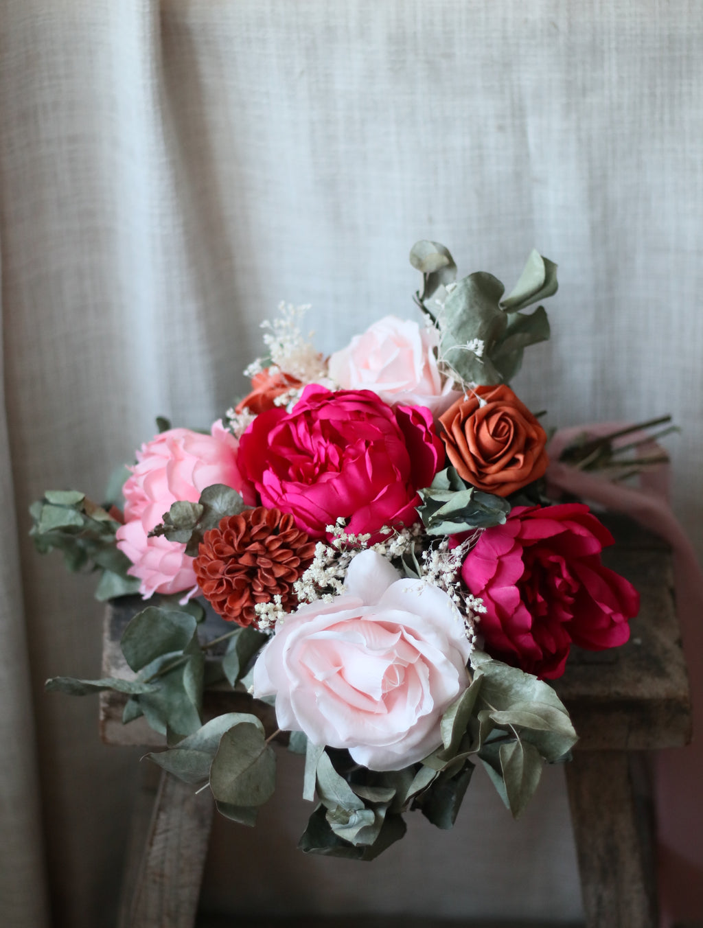 Cora Bright Pink & Orange Bridal Bouquet