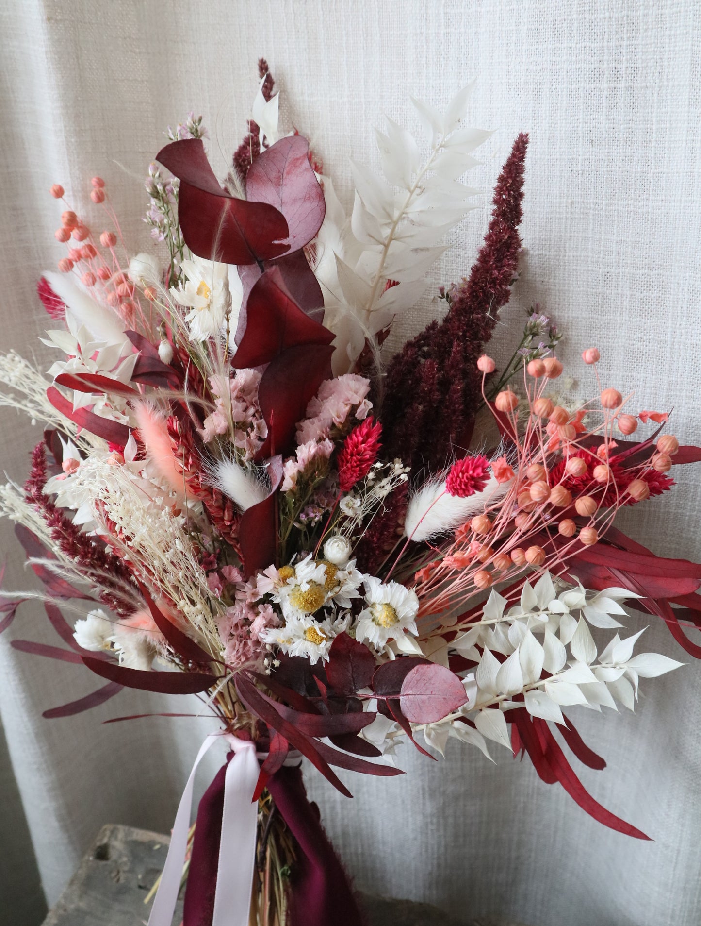 Magenta | Pink, Peach & Burgundy Dried Flower Bouquet