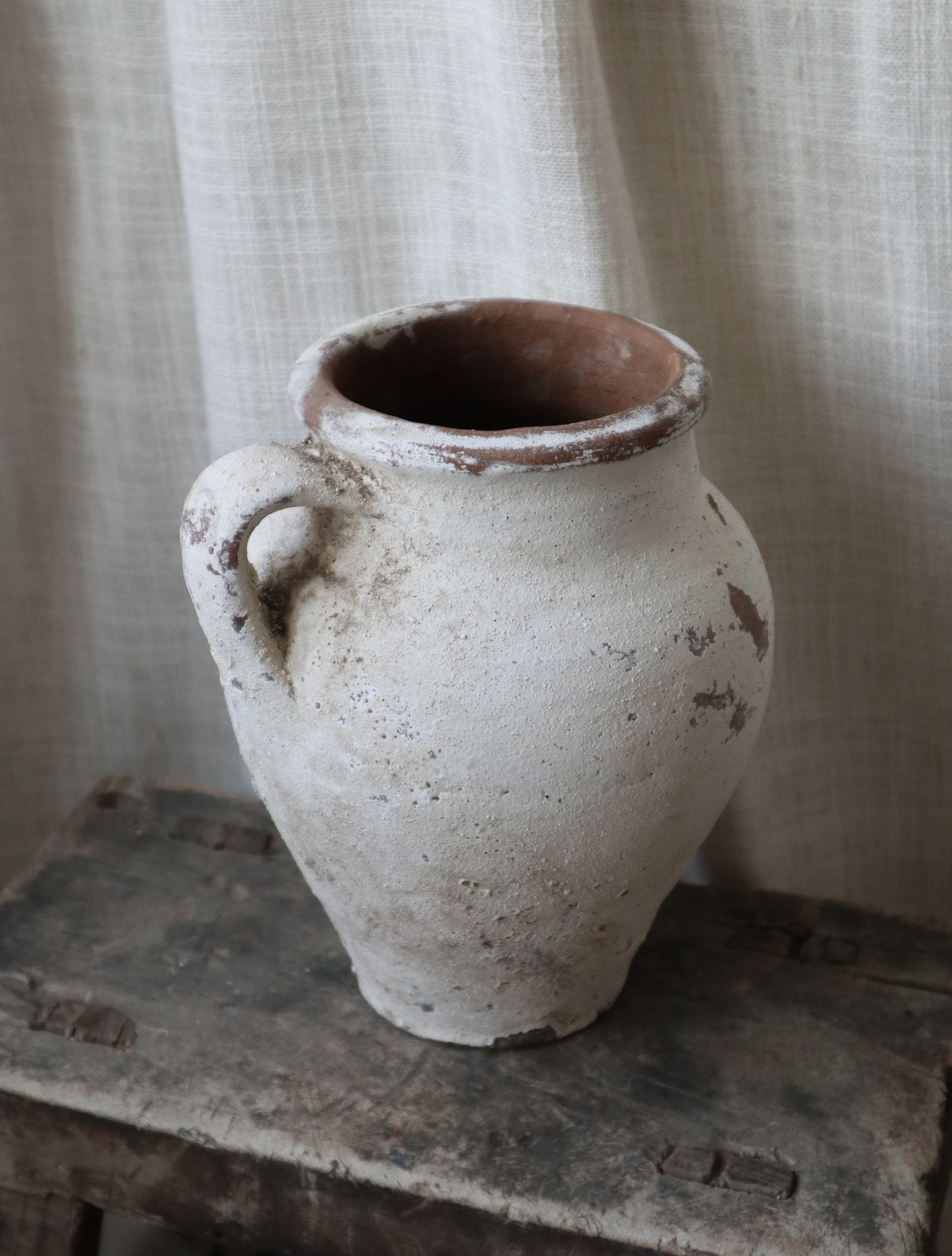 Antique White Rustic Vase