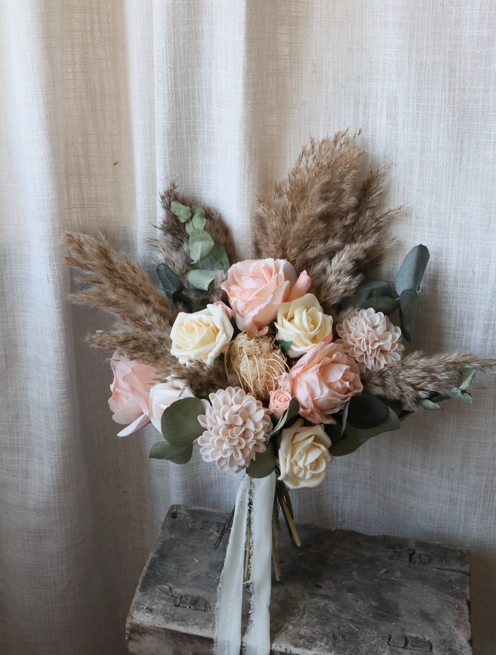Grace blush Pink & Pampas Wedding Bouquet