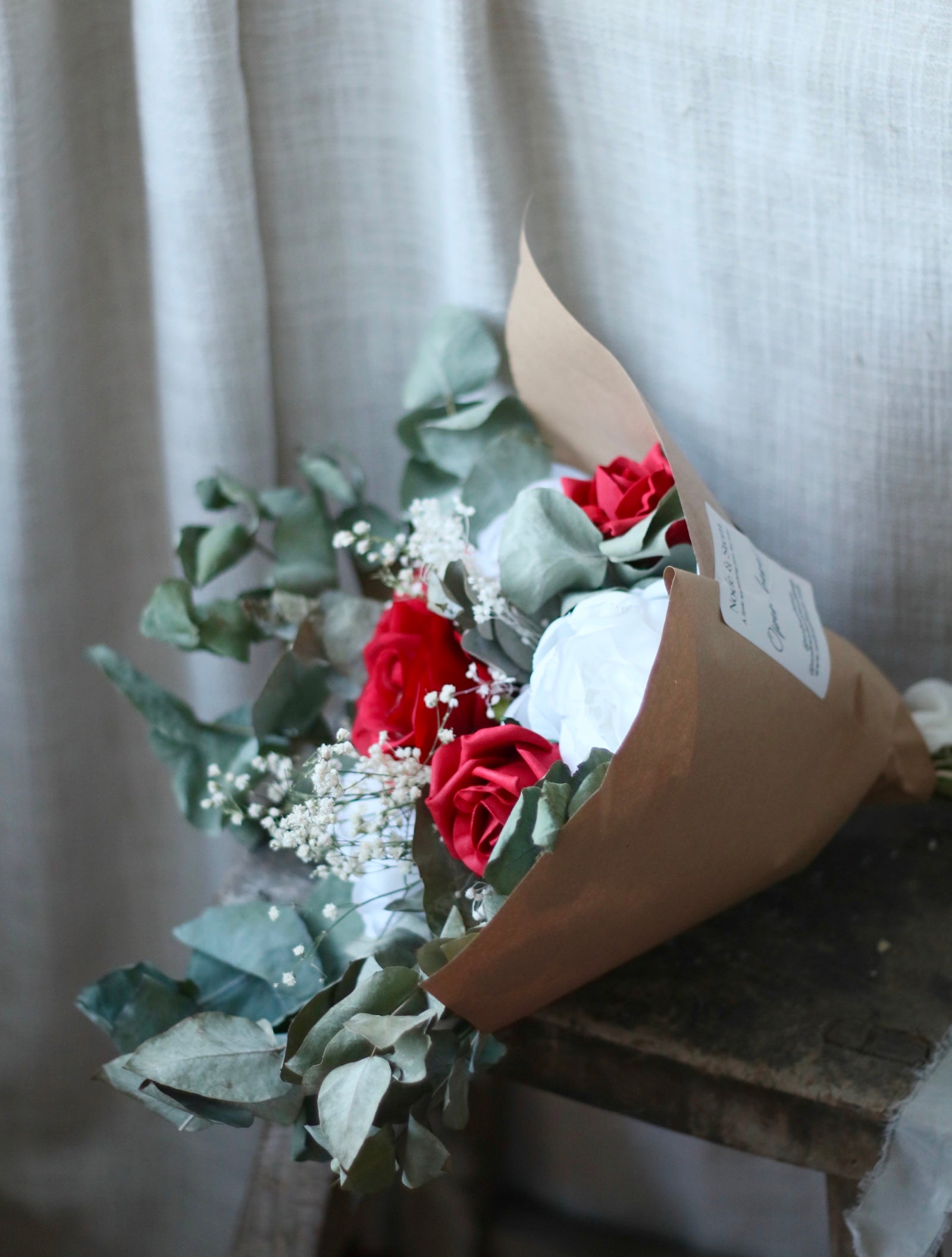 Scarlett White, Red & Green Bridal Bouquet