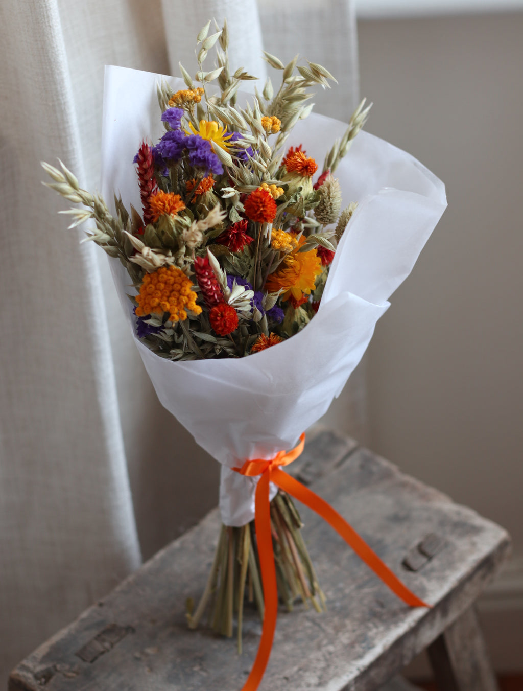 Goldie Colourful Autumn Dried Flower Bouquet