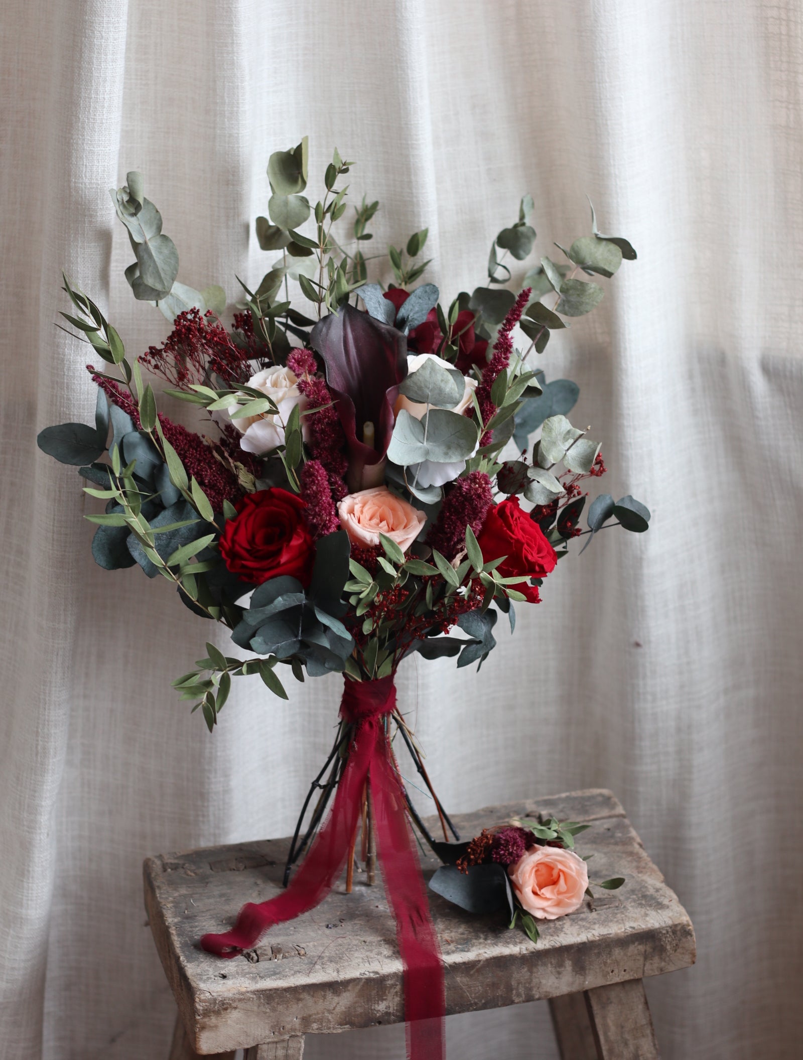 Vivienne Burgundy Preserved Bridal Bouquet