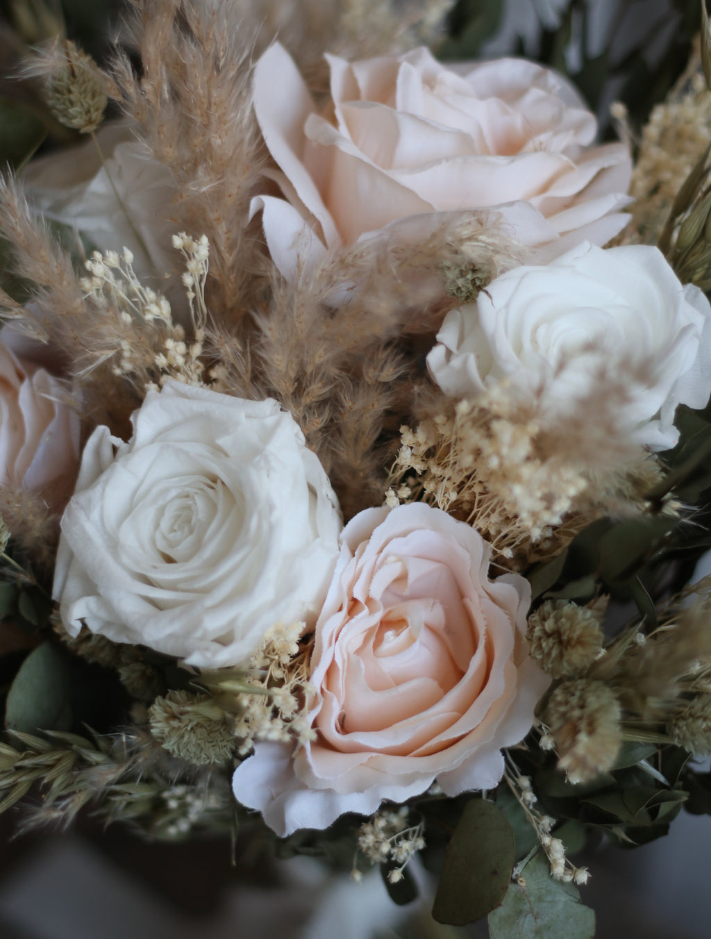 Iona Blush Rose, Eucalyptus & Pampas Wedding Bouquet