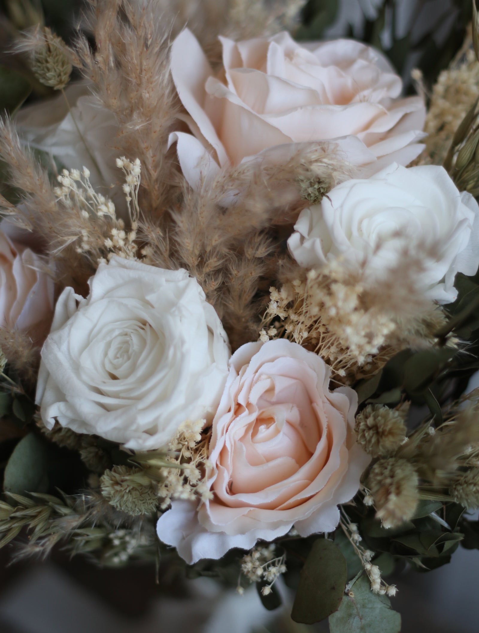 Iona Blush Rose, Eucalyptus & Pampas Wedding Bouquet