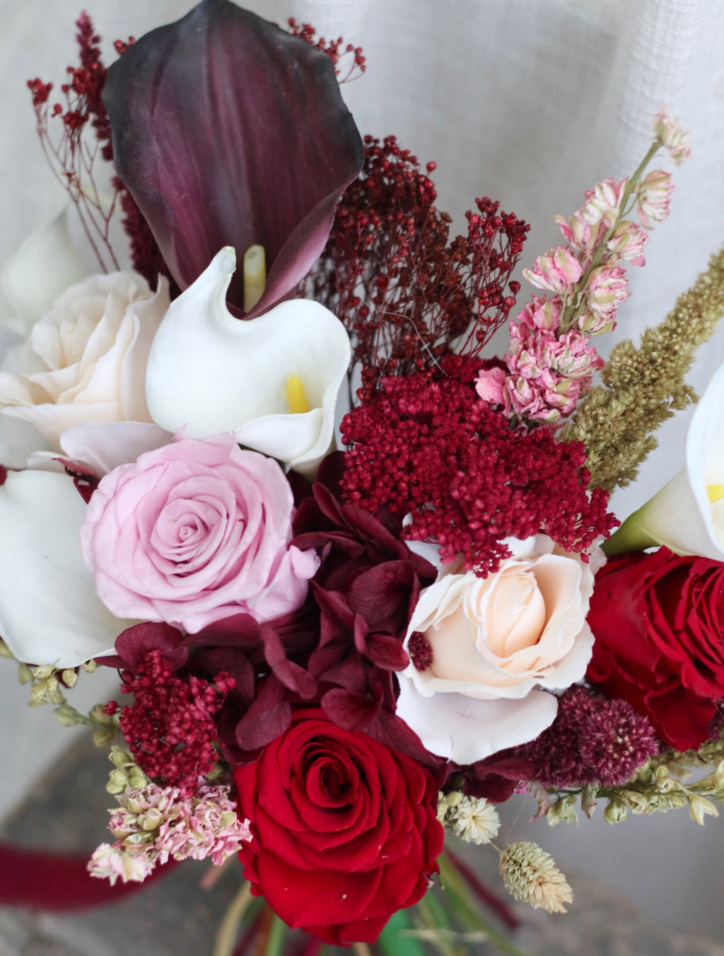 Raven Burgundy Artificial & Preserved Rose bouquet