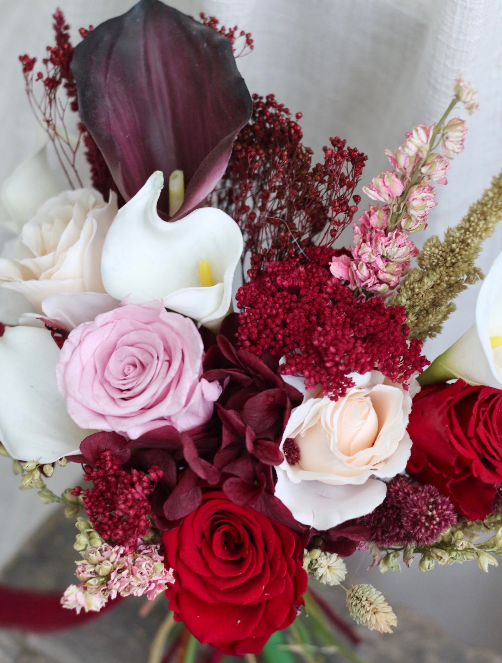 Raven Burgundy Artificial & Preserved Rose bouquet