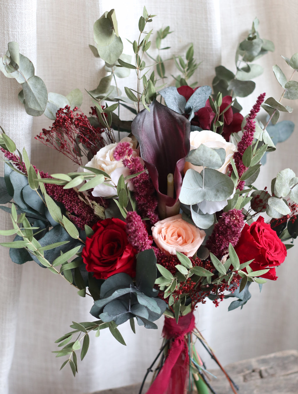 Vivienne Burgundy Preserved Bridal Bouquet