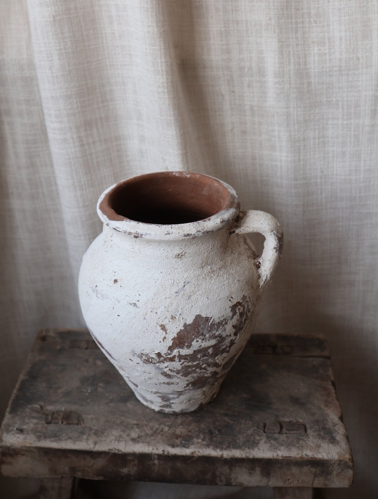 Antique White Rustic Vase