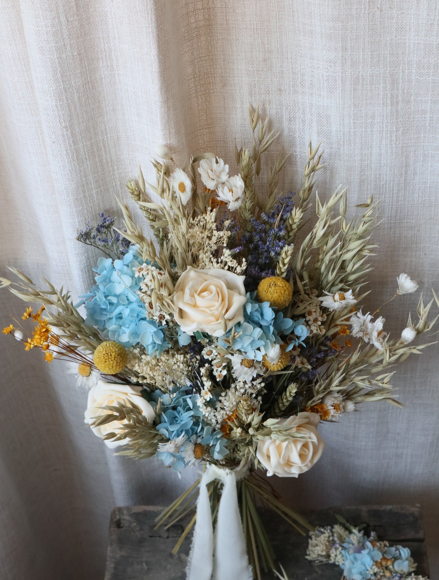 Lottie Blue, White & Yellow Bridal Bouquet