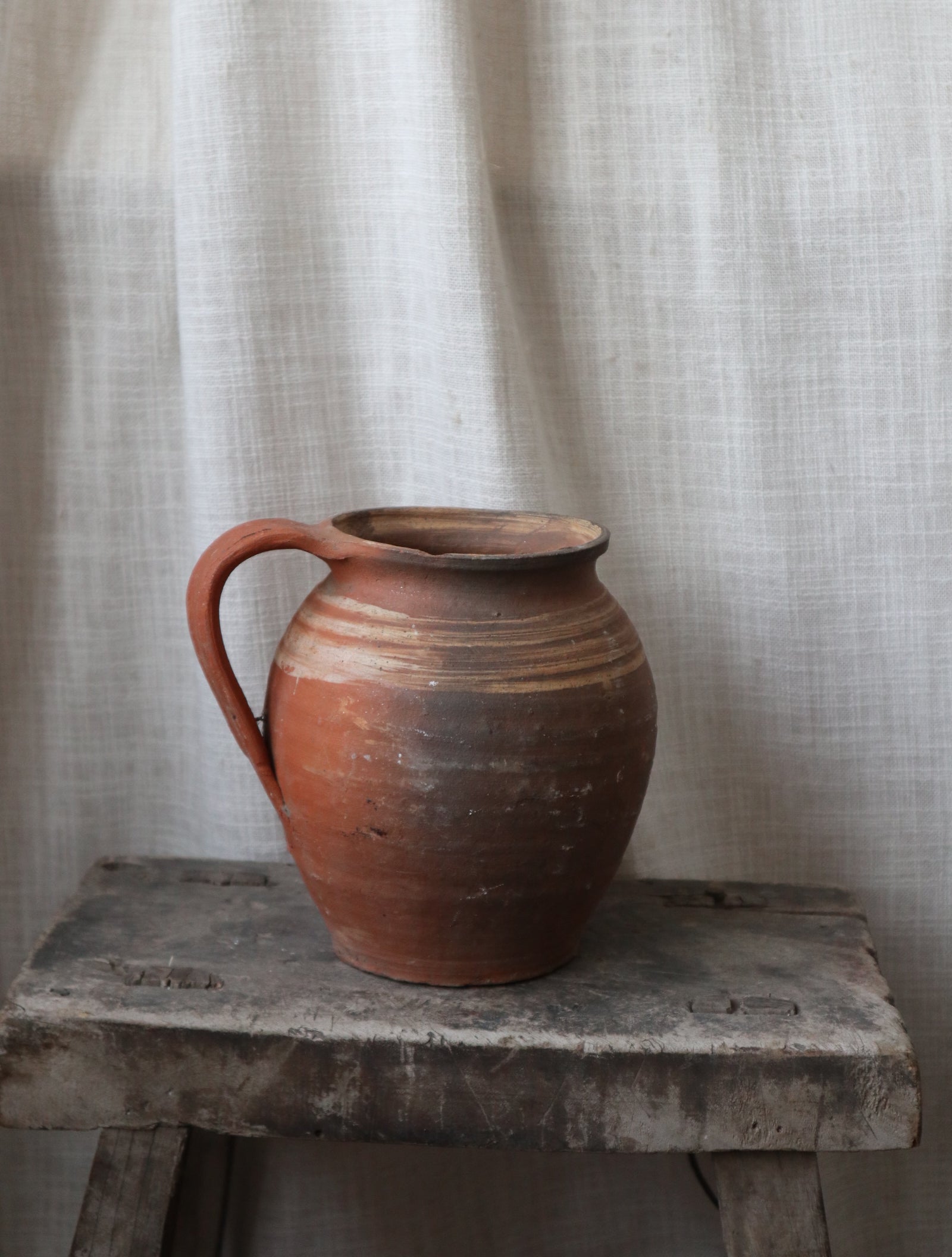 Antique Terracotta Stripe Vase