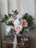 Thea Pink Rose, Dahlia & White Peony Bouquet