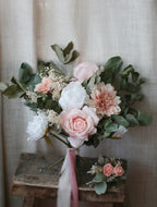 Thea Pink Rose, Dahlia & White Peony Bouquet