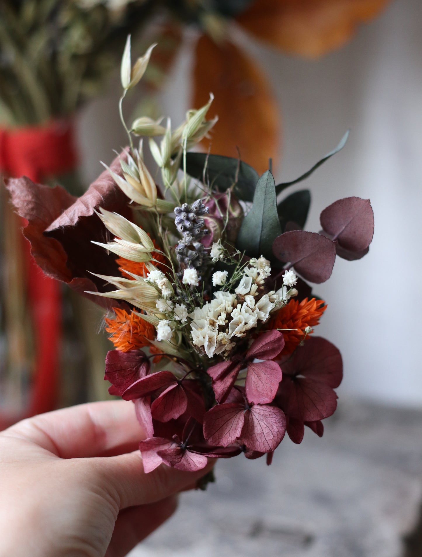 Claret Autumn Dried Flower Bouquet
