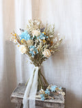 Lottie Blue, White & Yellow Bridal Bouquet