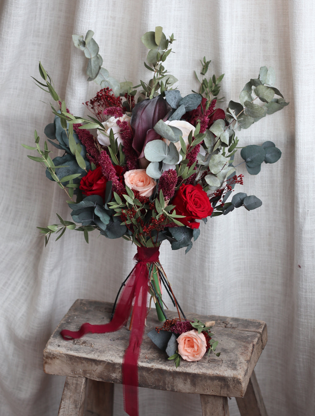 Vivienne Burgundy Preserved Bridal Bouquet