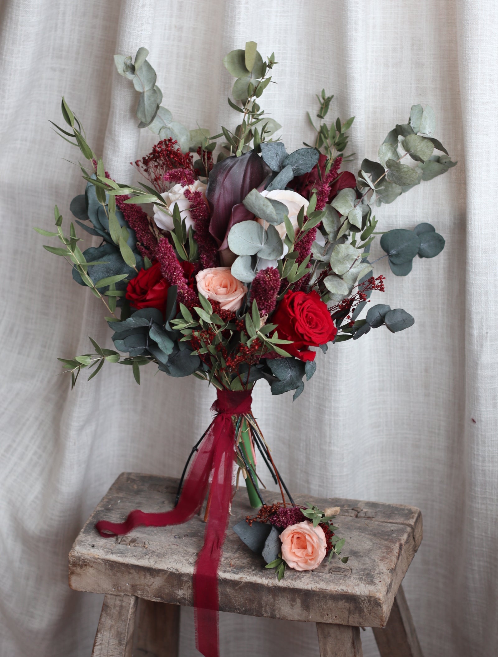Vivienne Burgundy Preserved Bridal Bouquet