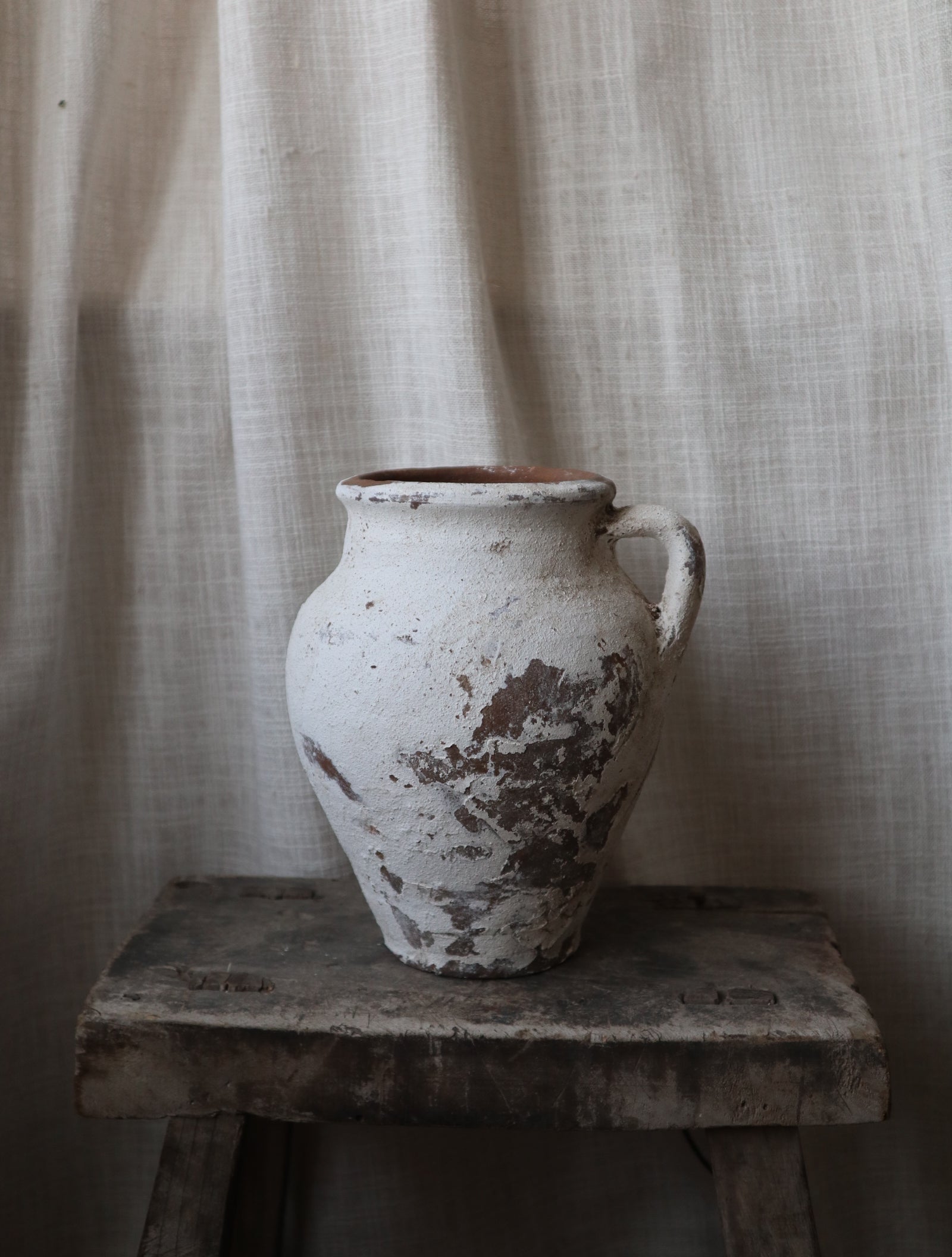 Antique White Rustic Vase