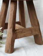 Round Antique Small Stool