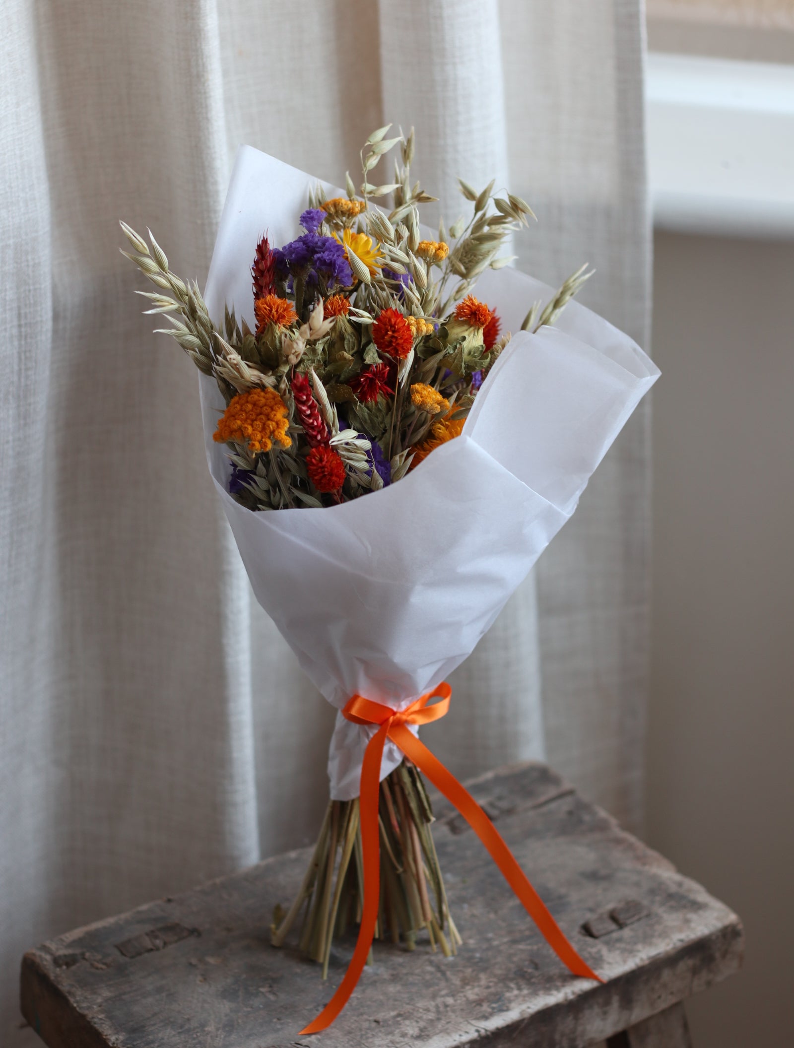 Goldie Colourful Autumn Dried Flower Bouquet