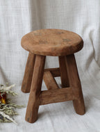 Round Antique Small Stool