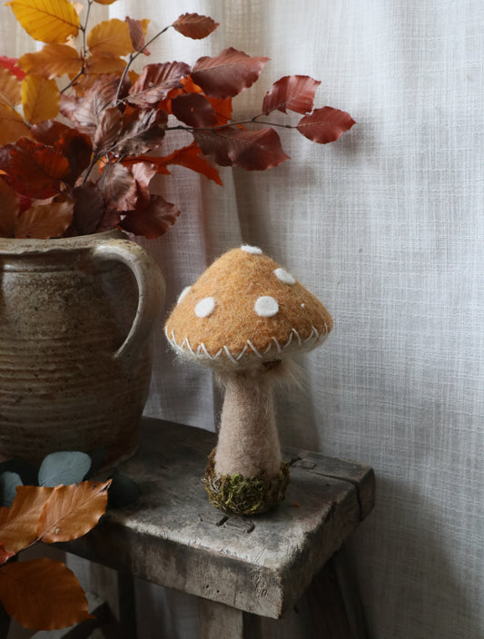 Rustic Felt Mushroom Decor