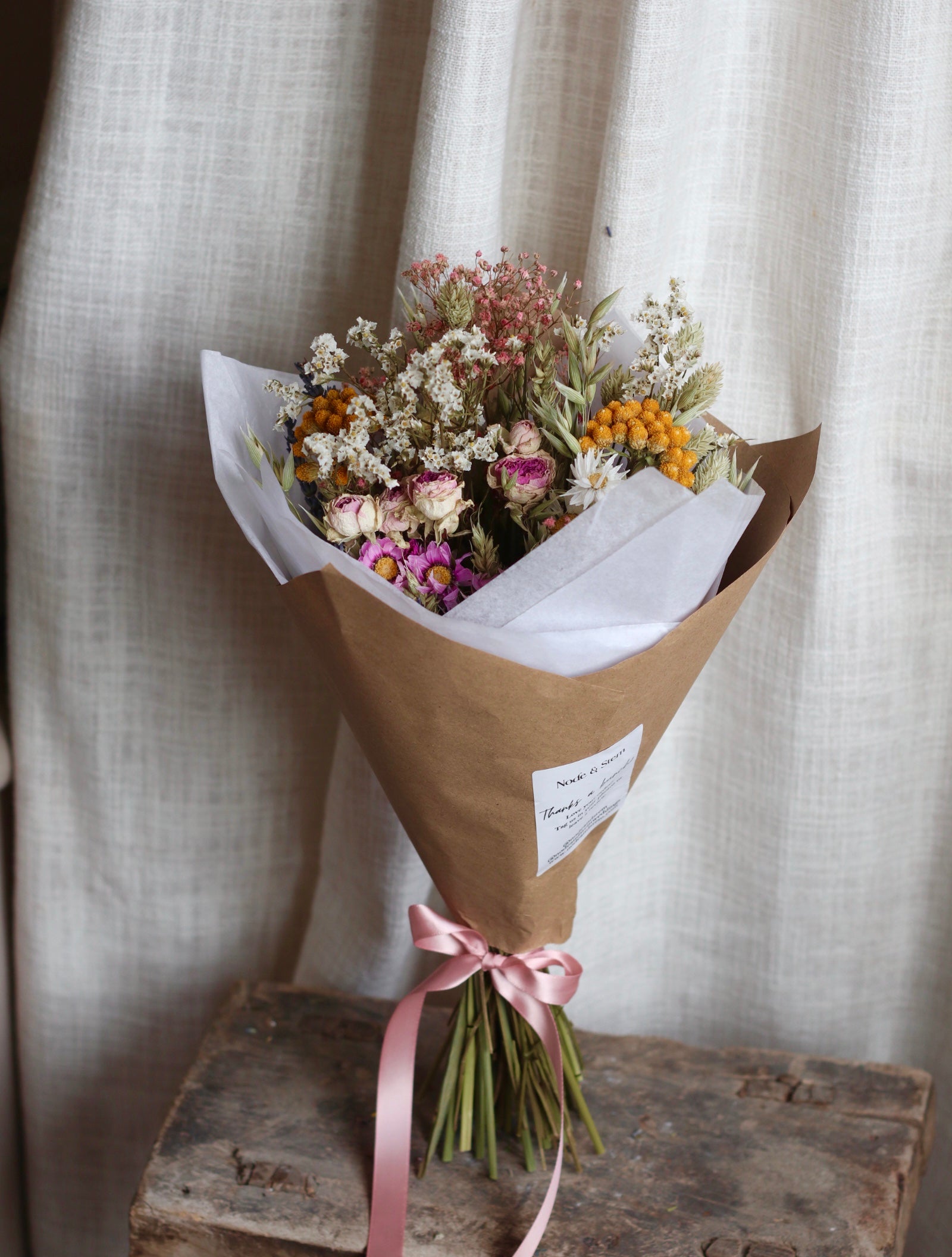 Clara Pink Dried Flower Bouquet