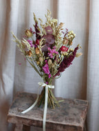 Mauve Burgundy Autumn Dried Flower Bouquet