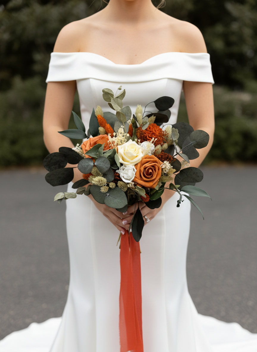 Faye Autumn Dried Wedding Bouquet