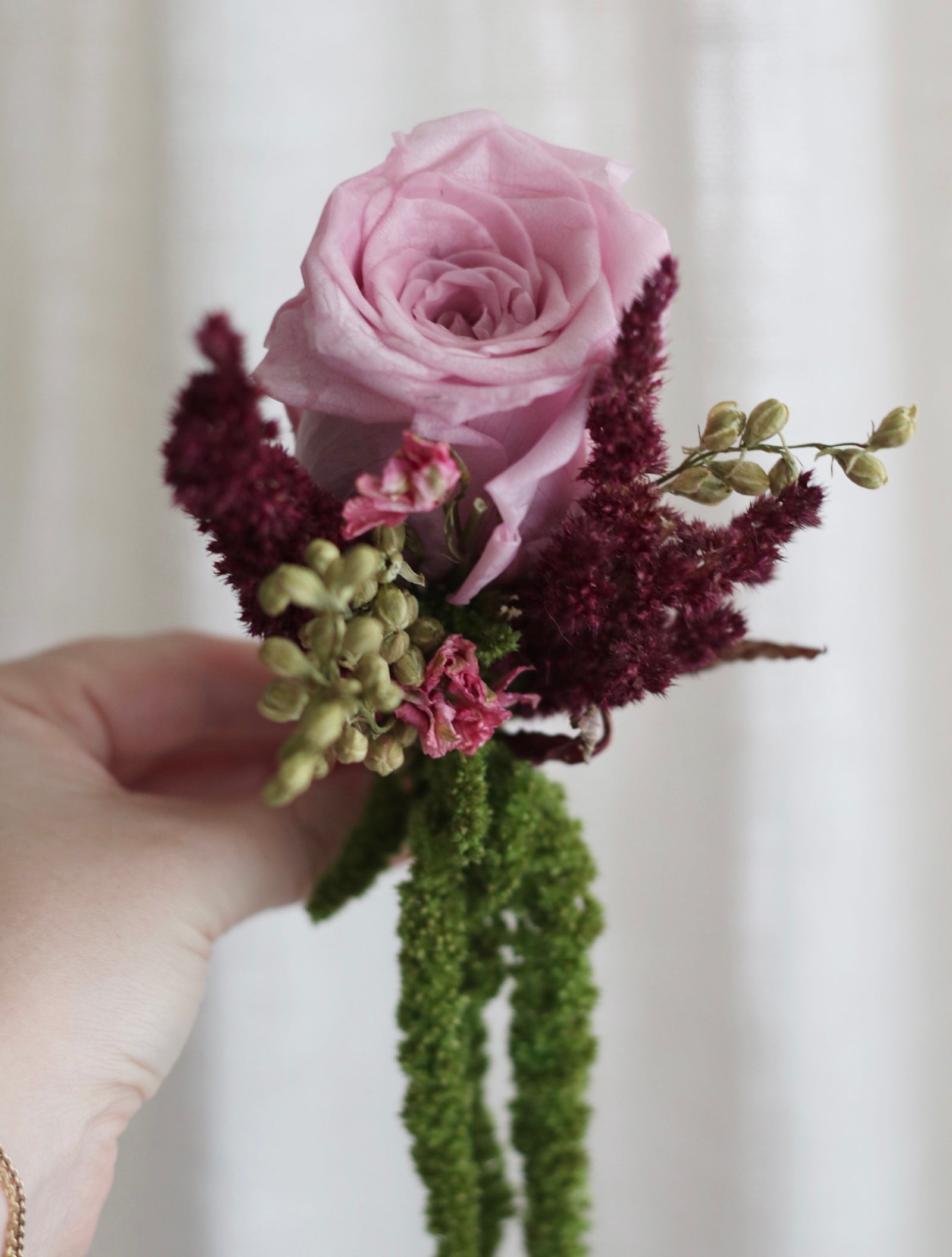 Gia blush Artificial & Preserved Rose Wedding Bouquet