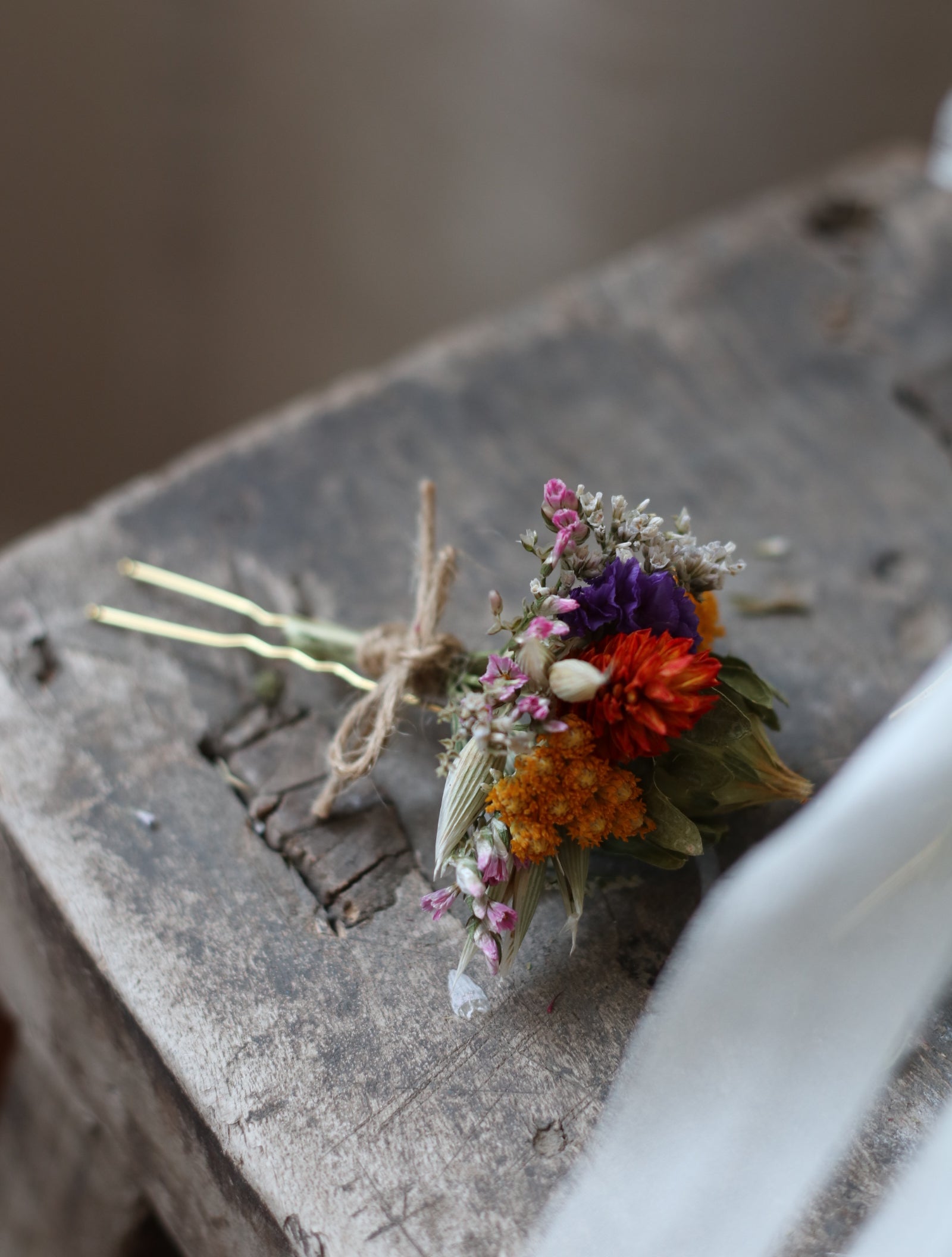Dahlia Colourful Dried Bridal Bouquet