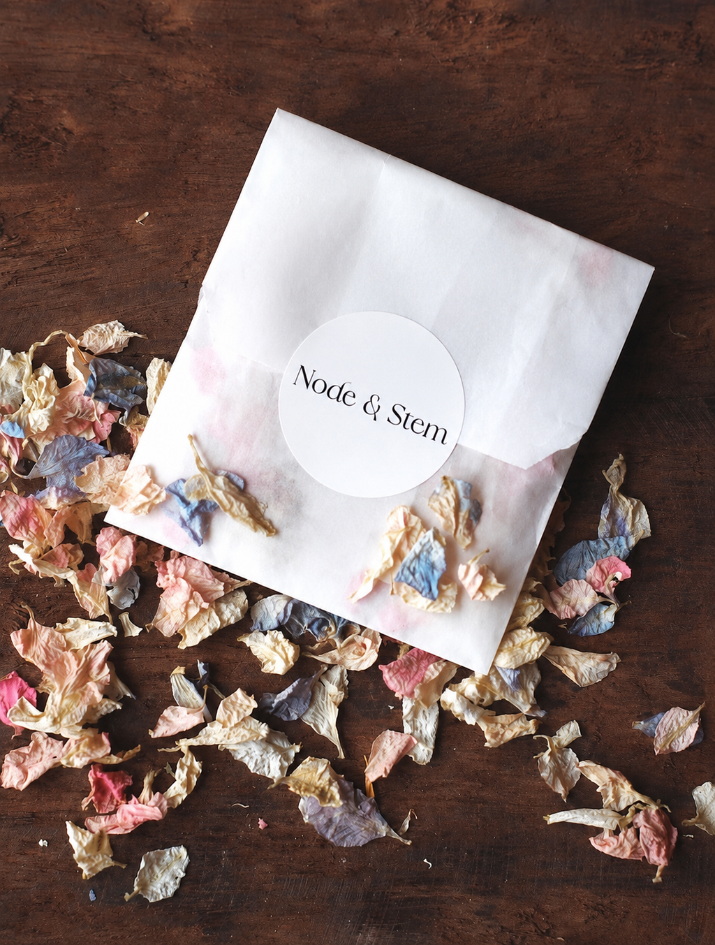 Blue Dried Flower Confetti Bags
