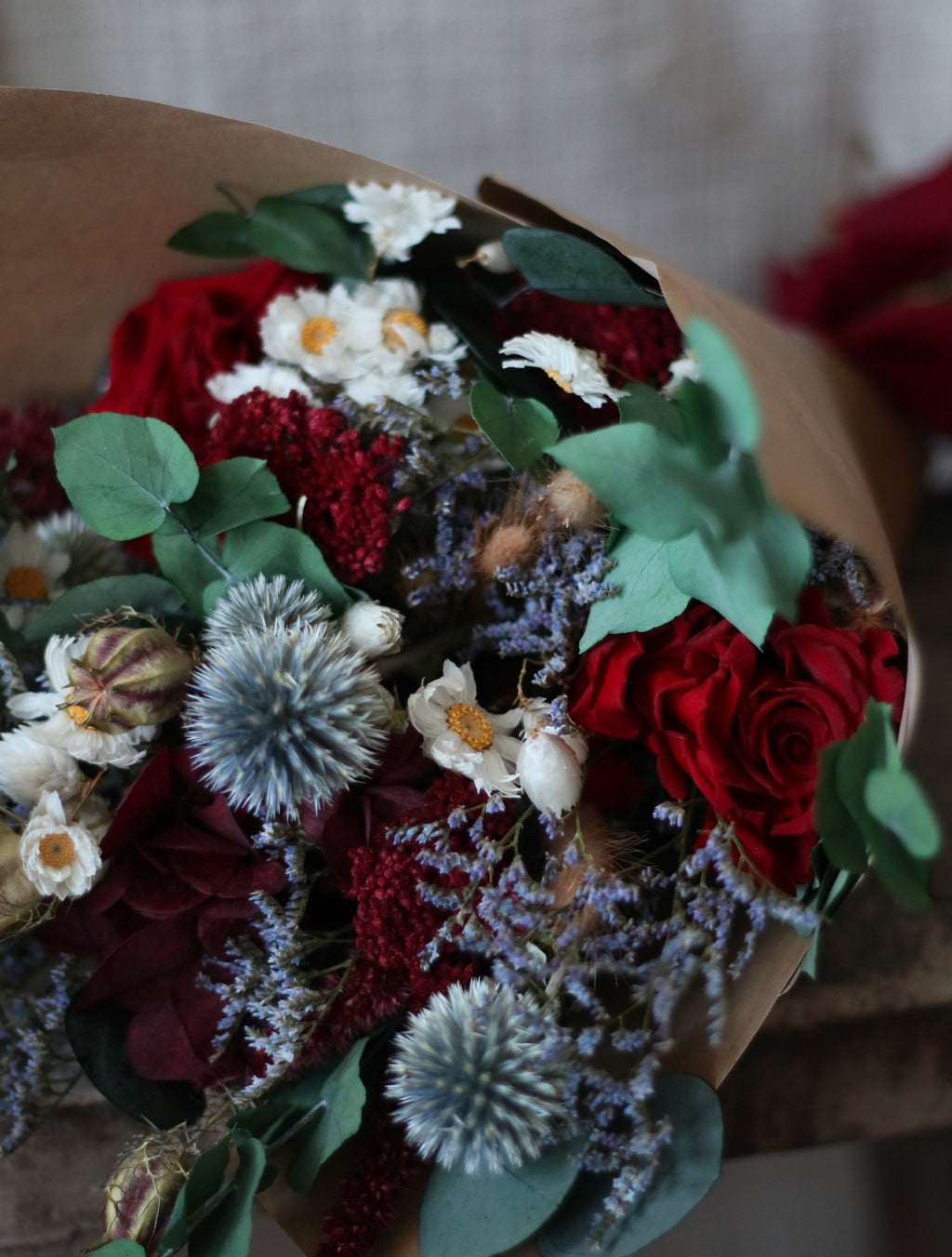 Imogen Burgundy Dried Flower Bouquet