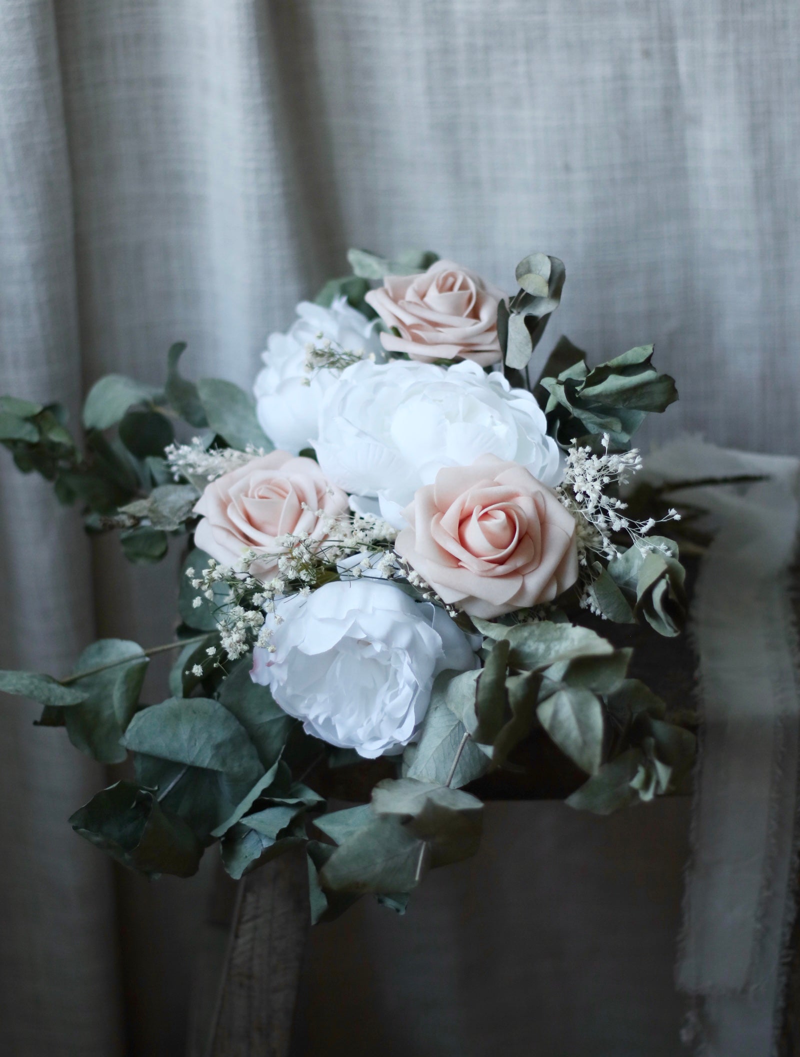 Julia Pink Rose & White Peony Bouquet