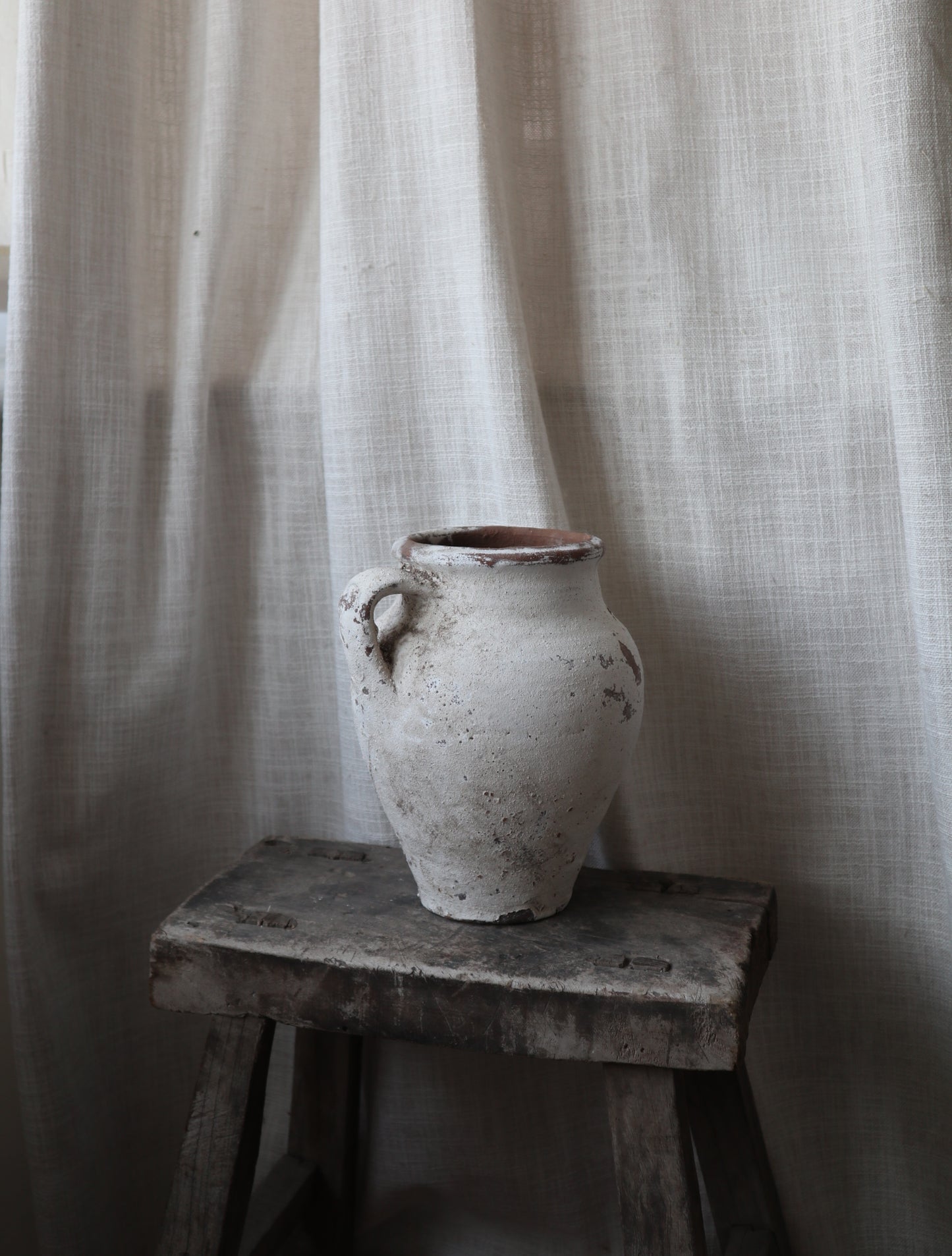 Antique White Rustic Vase