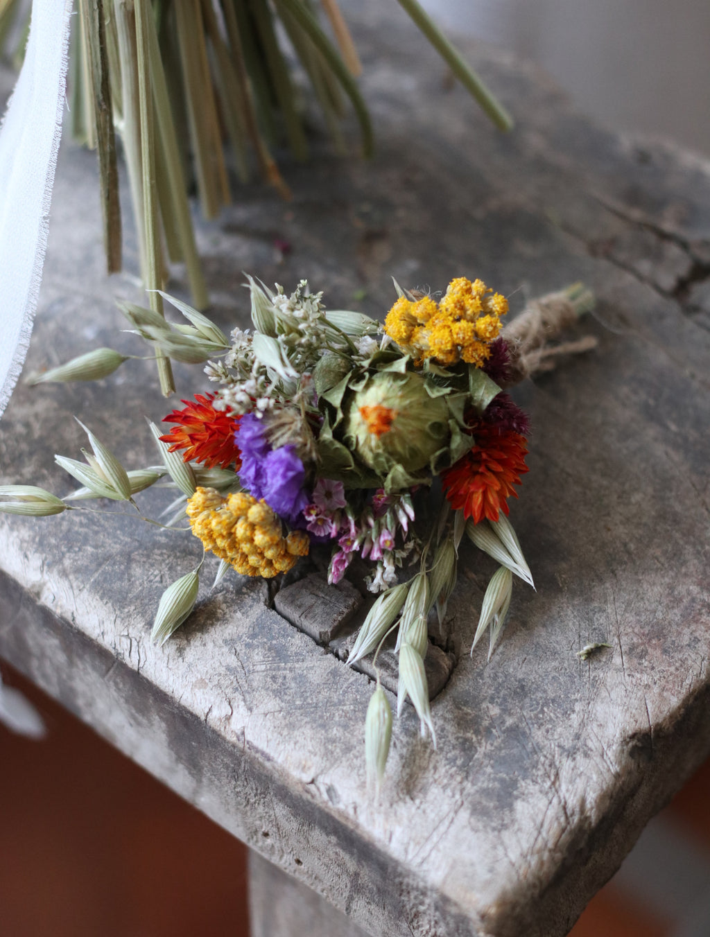 Dahlia Colourful Dried Bridal Bouquet