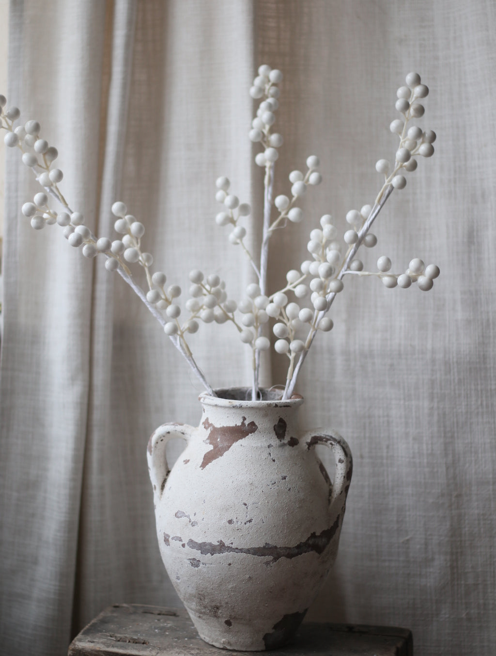 Artificial White Berry Stem