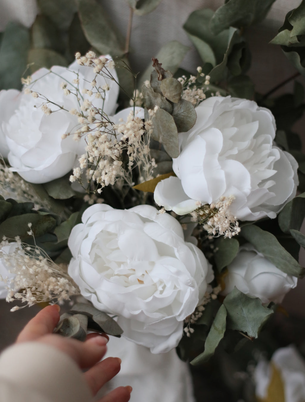 Juliet White Peony & Green Bridal Bouquet
