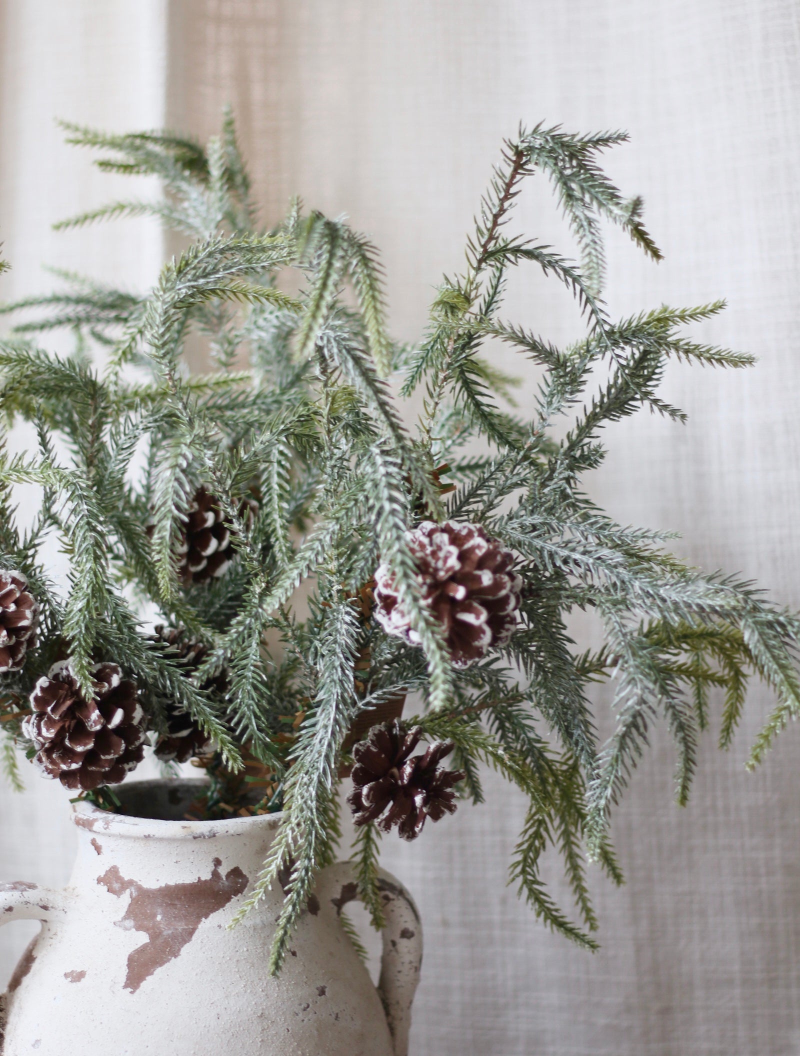 Artificial Snow-Frosted Pine Stem