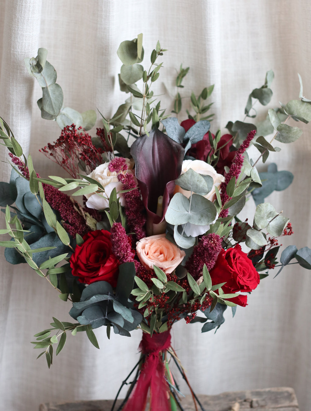 Vivienne Burgundy Preserved Bridal Bouquet