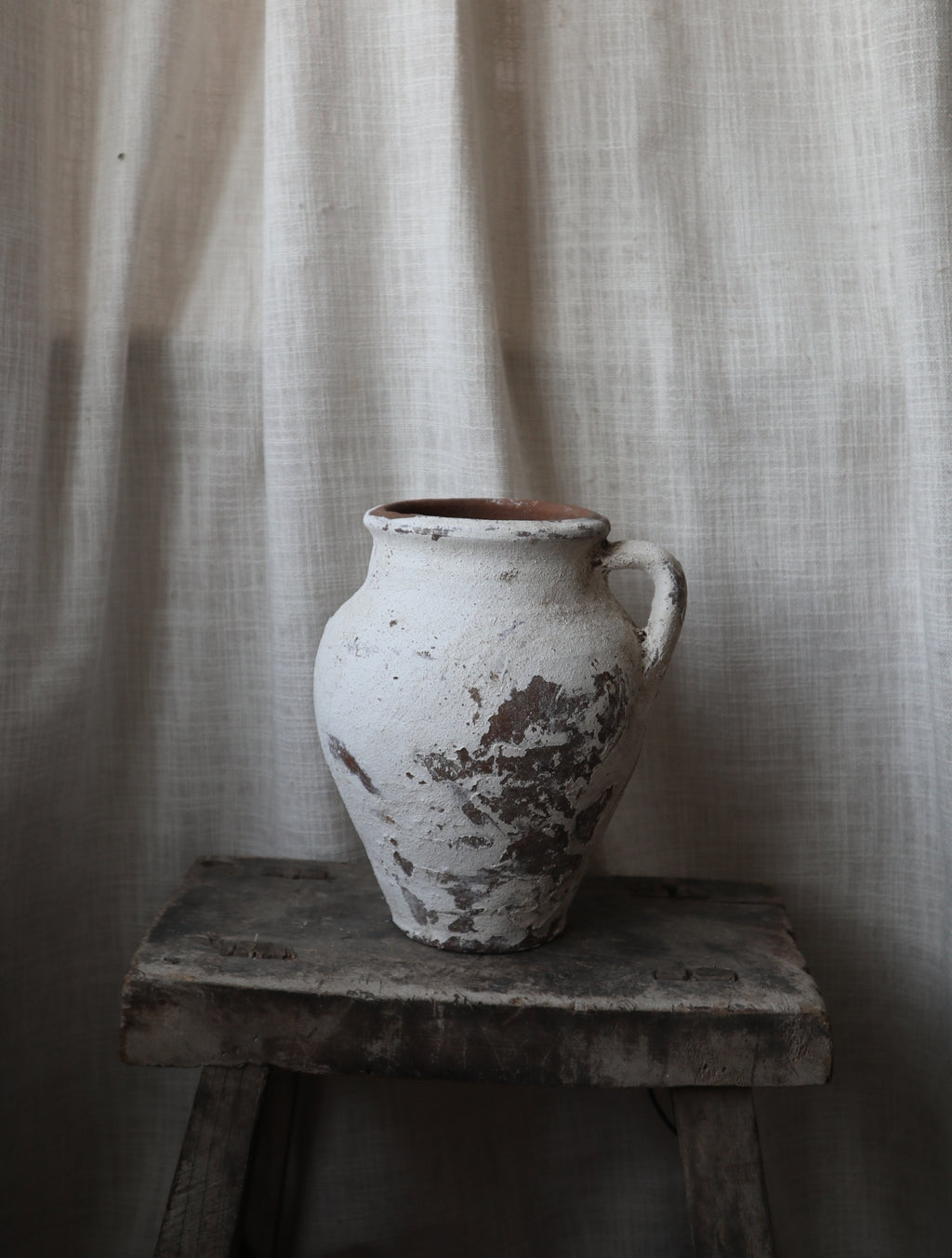 Antique White Rustic Vase