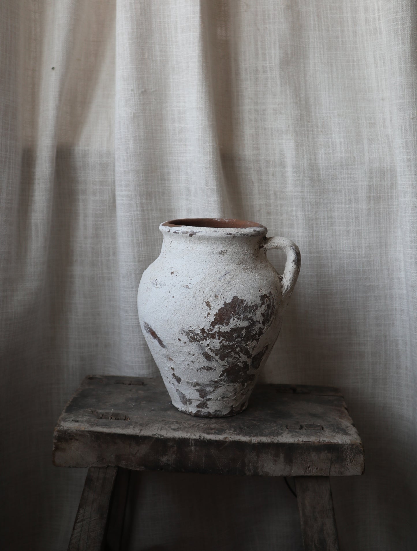 Antique White Rustic Vase